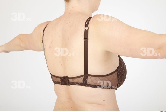 Whole Body Back Woman Animation references Casual Underwear Bra Overweight Studio photo references