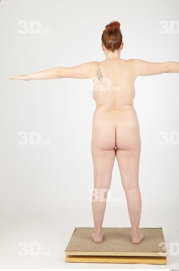 Whole Body Woman Animation references T poses Tattoo Nude Casual Overweight Studio photo references