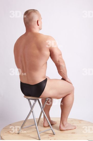 Whole Body Man Artistic poses White Sports Swimsuit Muscular