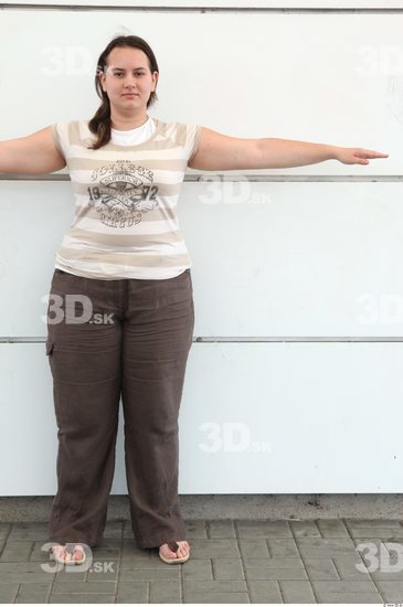 Whole Body Woman T poses Casual Overweight Street photo references