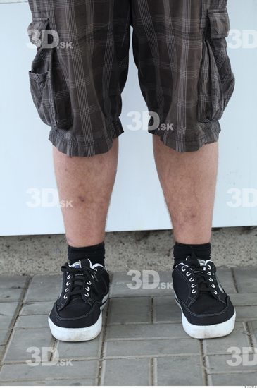 Calf Head Man Casual Shorts Chubby Overweight Street photo references