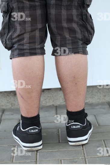 Calf Head Man Casual Shorts Chubby Overweight Street photo references