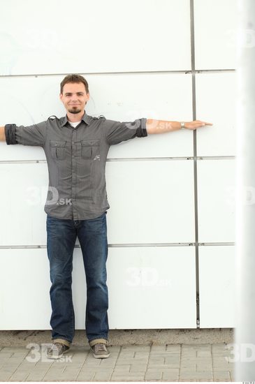 Whole Body Man T poses Casual Average Street photo references