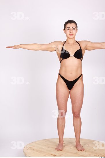 Whole Body Woman T poses Underwear Muscular Studio photo references