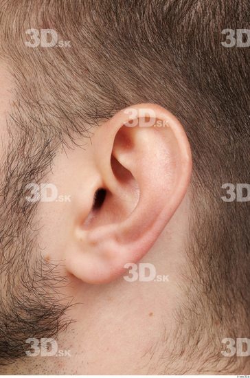 Ear Man White Hairy Casual Average