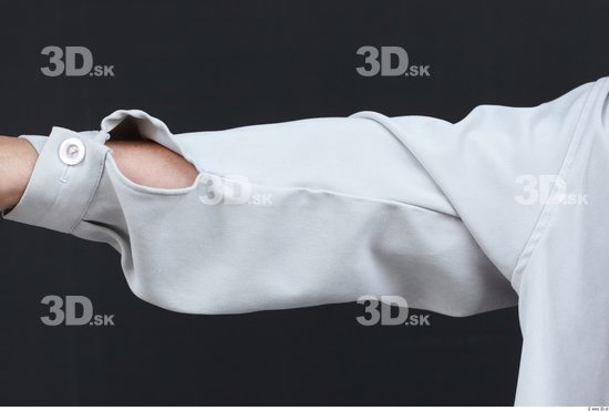 Forearm Woman White Casual Coat Overweight