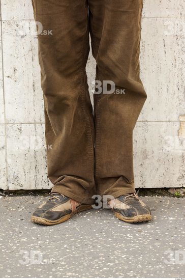 Calf Man White Casual Trousers Chubby