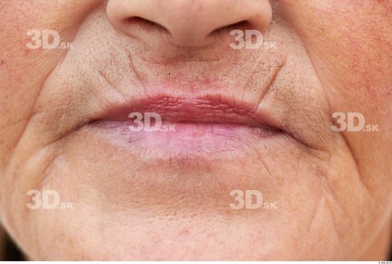 Mouth Woman White Average Wrinkles