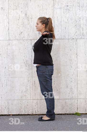 Whole Body Woman T poses White Casual Overweight