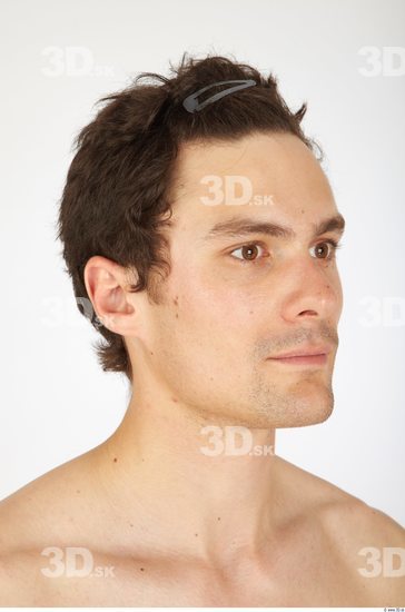 Whole Body Head Man Nude Athletic Studio photo references