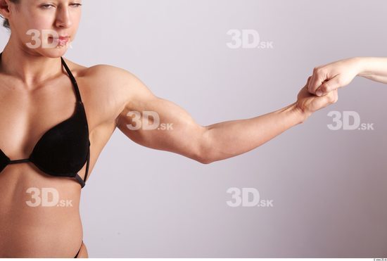 Arm Woman Sports Swimsuit Muscular Studio photo references