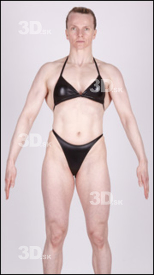Whole Body Woman Casual Sports Swimsuit Muscular Studio photo references