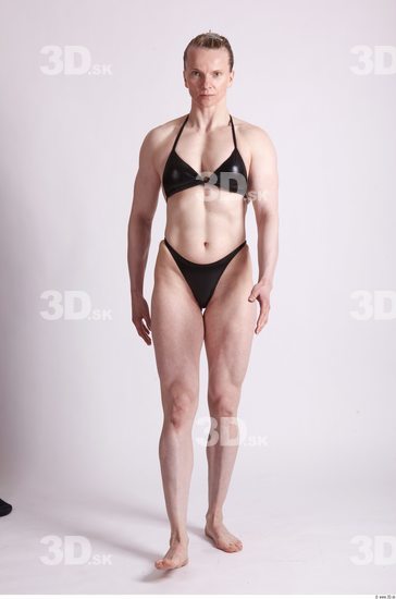 Whole Body Woman Animation references White Sports Swimsuit Muscular