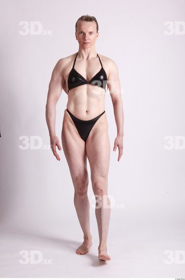 Whole Body Woman Animation references White Sports Swimsuit Muscular