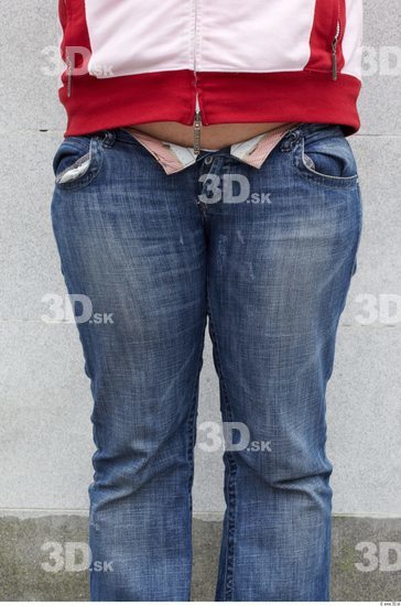 Thigh Woman White Casual Jeans Overweight