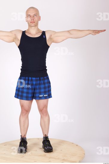 Whole Body Man T poses Sports Muscular Studio photo references