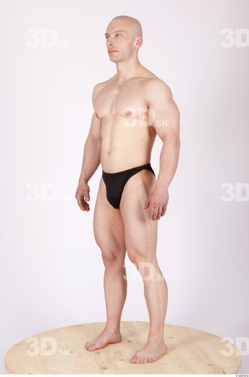 Whole Body Man Animation references Sports Swimsuit Muscular Studio photo references