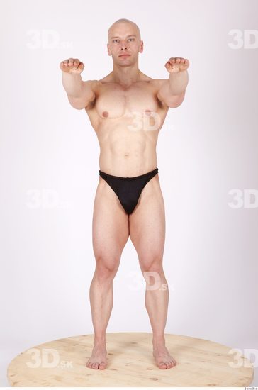 Whole Body Man Animation references Sports Swimsuit Muscular Studio photo references