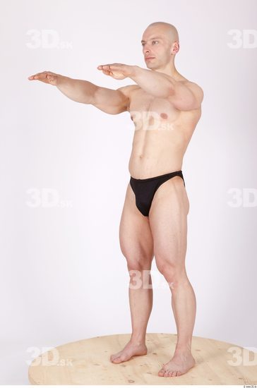 Whole Body Man Animation references Sports Swimsuit Muscular Studio photo references