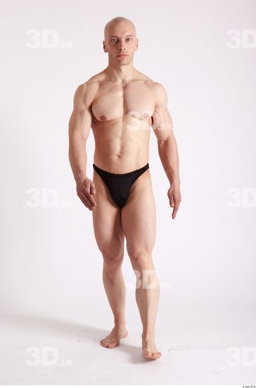 Whole Body Man Animation references White Sports Swimsuit Muscular