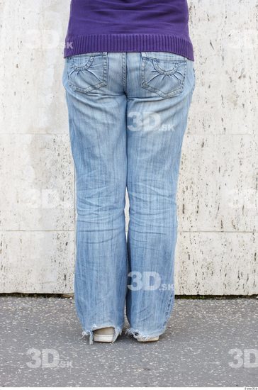 Leg Woman White Casual Jeans Overweight
