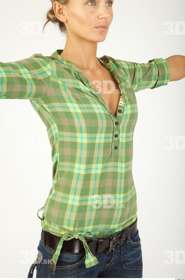 Upper Body Woman Animation references Casual Shirt Slim Studio photo references