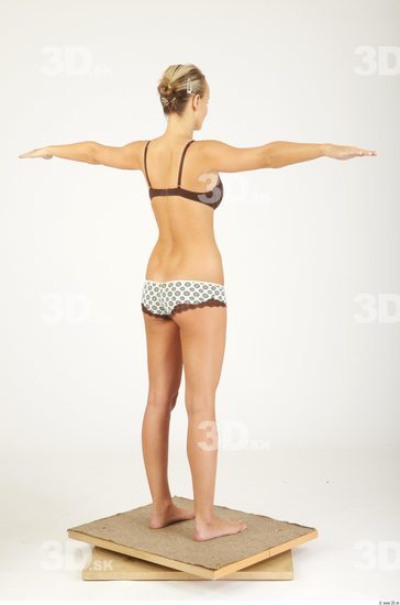 Whole Body Woman Animation references T poses Underwear Slim Studio photo references