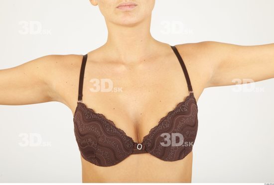 Chest Woman Animation references Underwear Bra Slim Studio photo references