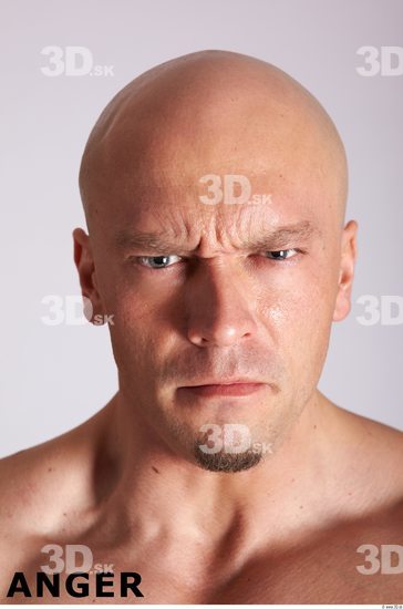 Face Emotions Man White Muscular Bald