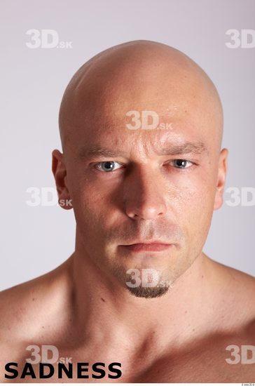 Face Emotions Man White Muscular Bald
