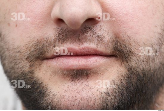 Mouth Man White Chubby Bearded