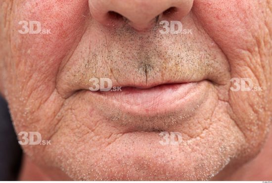 Mouth Man White Chubby Wrinkles