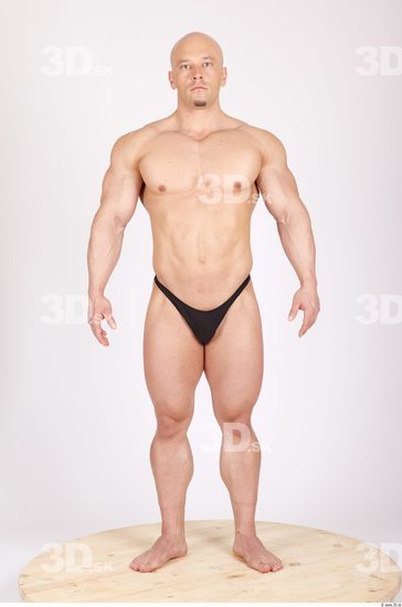 Whole Body Man Casual Sports Swimsuit Muscular Studio photo references