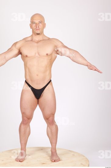 Whole Body Man Casual Sports Swimsuit Muscular Studio photo references