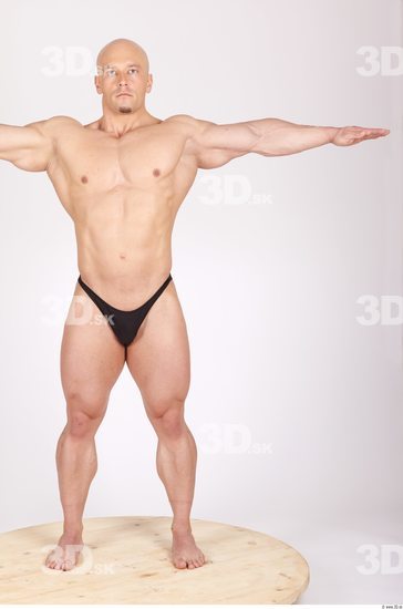 Whole Body Man T poses Casual Sports Swimsuit Muscular Studio photo references