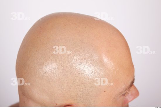 Whole Body Head Man Casual Muscular Bald Studio photo references