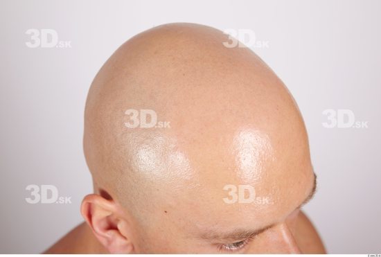 Whole Body Head Man Casual Muscular Bald Studio photo references
