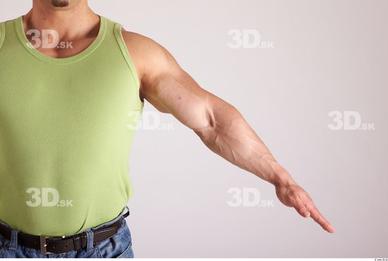 Arm Man Animation references White Casual Singlet Muscular