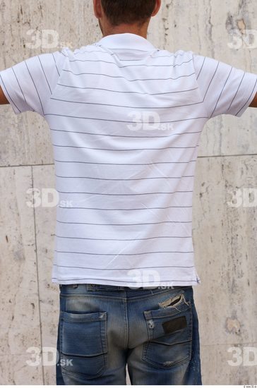 Upper Body Man White Casual T shirt Slim