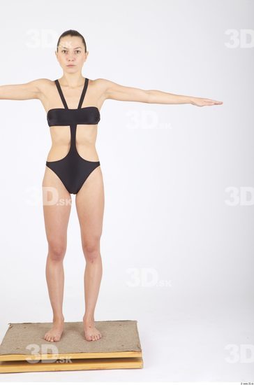 Whole Body Woman Animation references T poses Casual Sports Swimsuit Slim Studio photo references