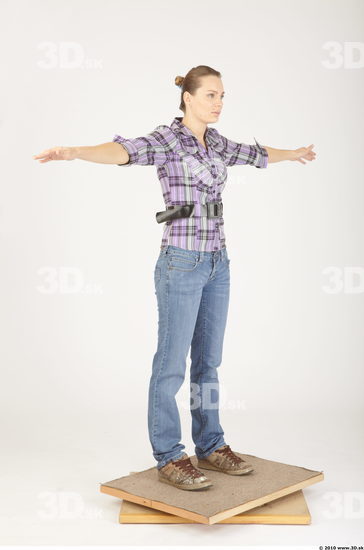 Whole Body Woman Animation references T poses Casual Athletic Studio photo references