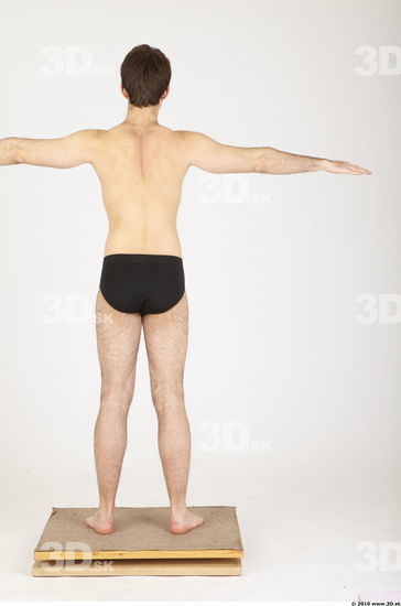 Whole Body Man Animation references T poses Hairy Casual Underwear Pants Athletic Studio photo references