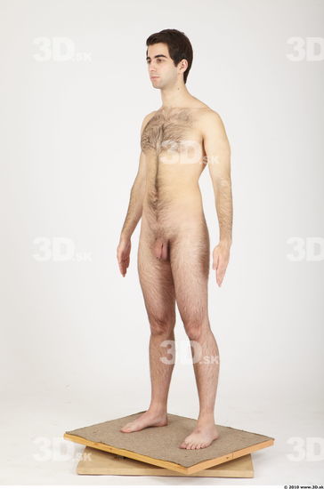 Whole Body Man Animation references Hairy Nude Casual Athletic Studio photo references