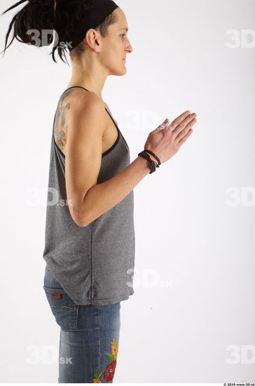 Arm Woman Animation references White Casual Singlet Slim