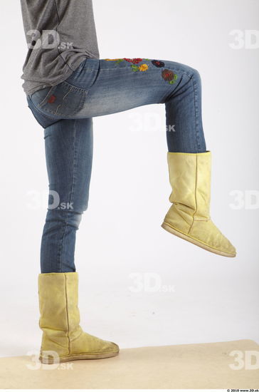 Leg Woman Animation references White Casual Jeans Slim