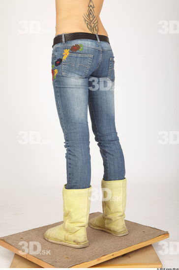 Leg Whole Body Woman Animation references Nude Casual Jeans Slim Studio photo references