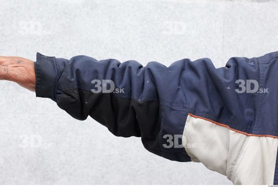 Forearm Man White Casual Windbreaker Overweight