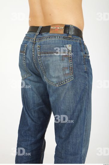 Thigh Whole Body Man Casual Jeans Chubby Bald Studio photo references