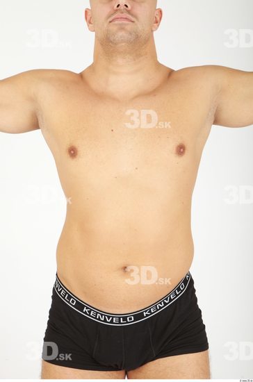 Upper Body Whole Body Man Casual Underwear Chubby Bald Studio photo references