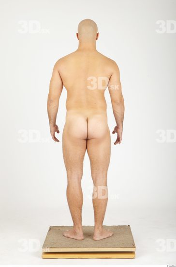 Whole Body Man Nude Casual Chubby Bald Studio photo references